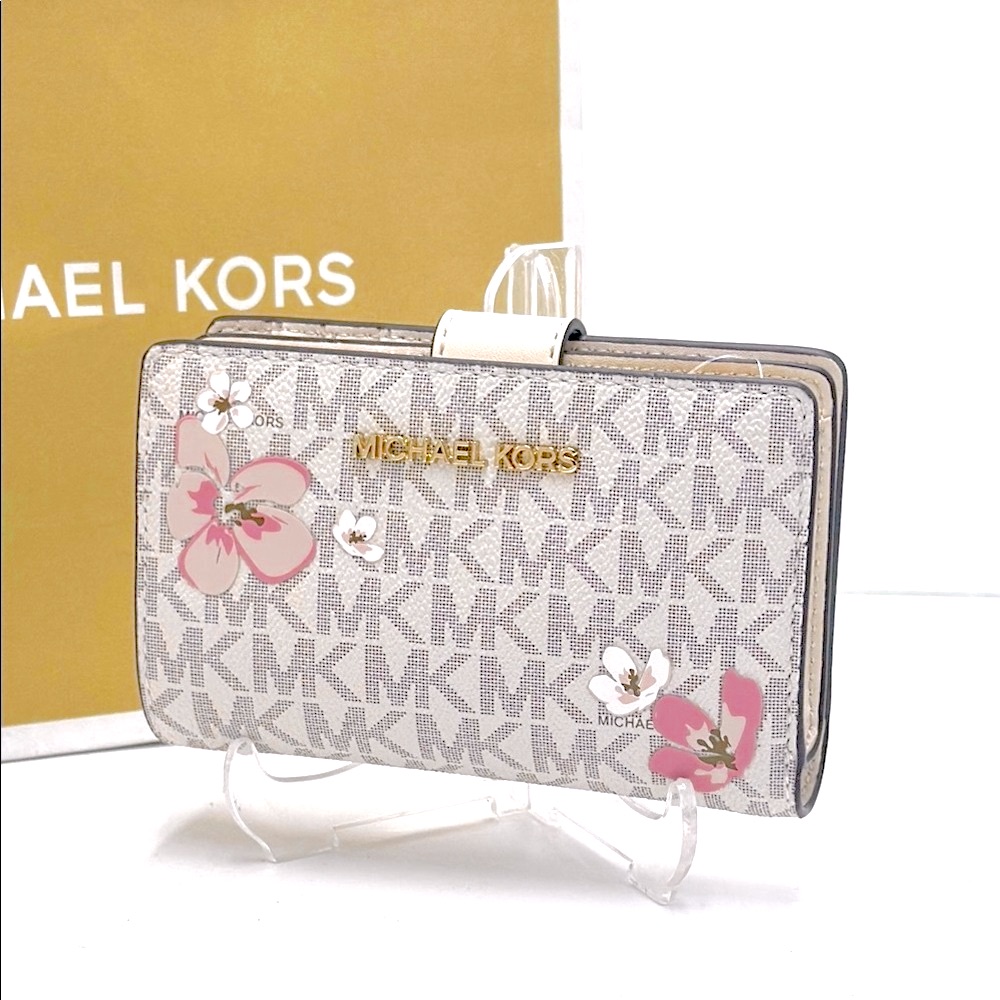 Michael Kors Gray And Pink Butterfly Wallet